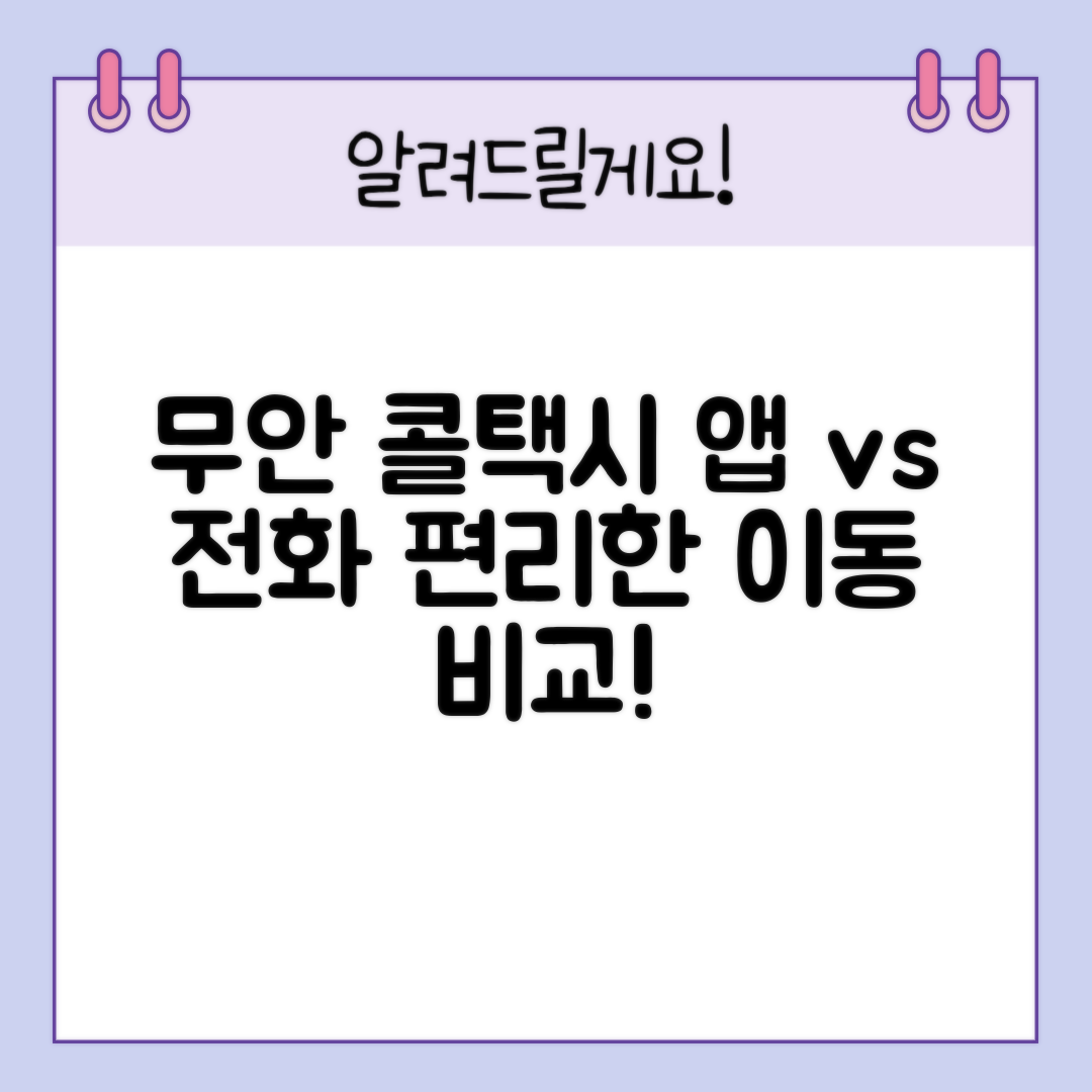 무안군 이동의 편리함, 콜택시 앱 vs 전화 어떻게 이용할까?