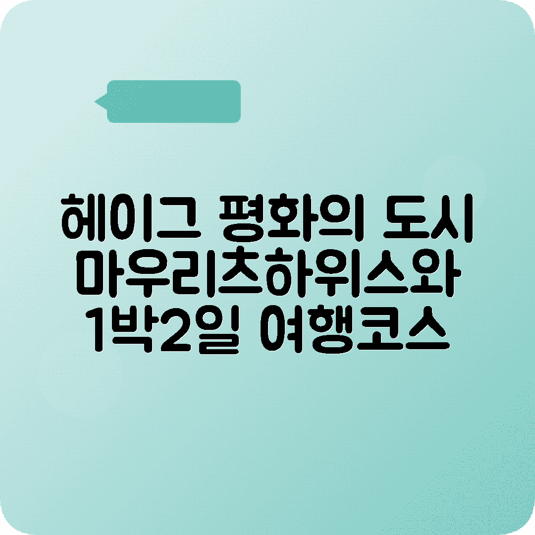 네덜란드 헤이그 1박2일 여행코스 평화궁 마우리츠하위스 델프트