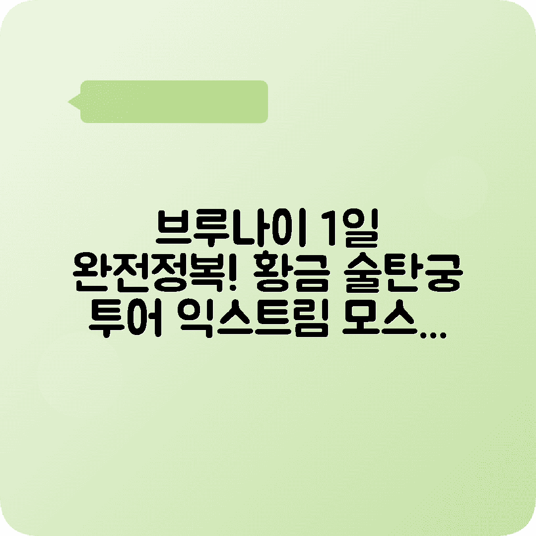 브루나이 반다르 1박2일 여행코스 술탄궁전 캄퐁아이어 모스크