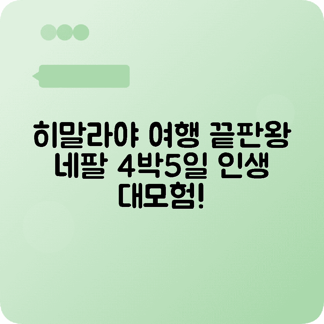 네팔 카트만두 4박5일 여행코스 에베레스트베이스캠프 포카라 치트완