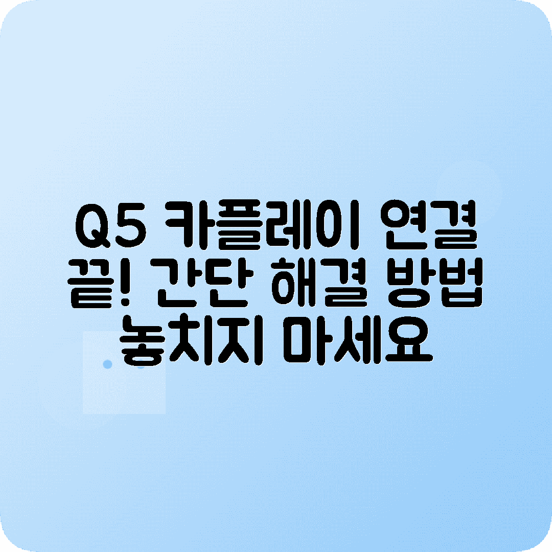 아우디 Q5 카플레이 안드로이드오토 연결문제 해결