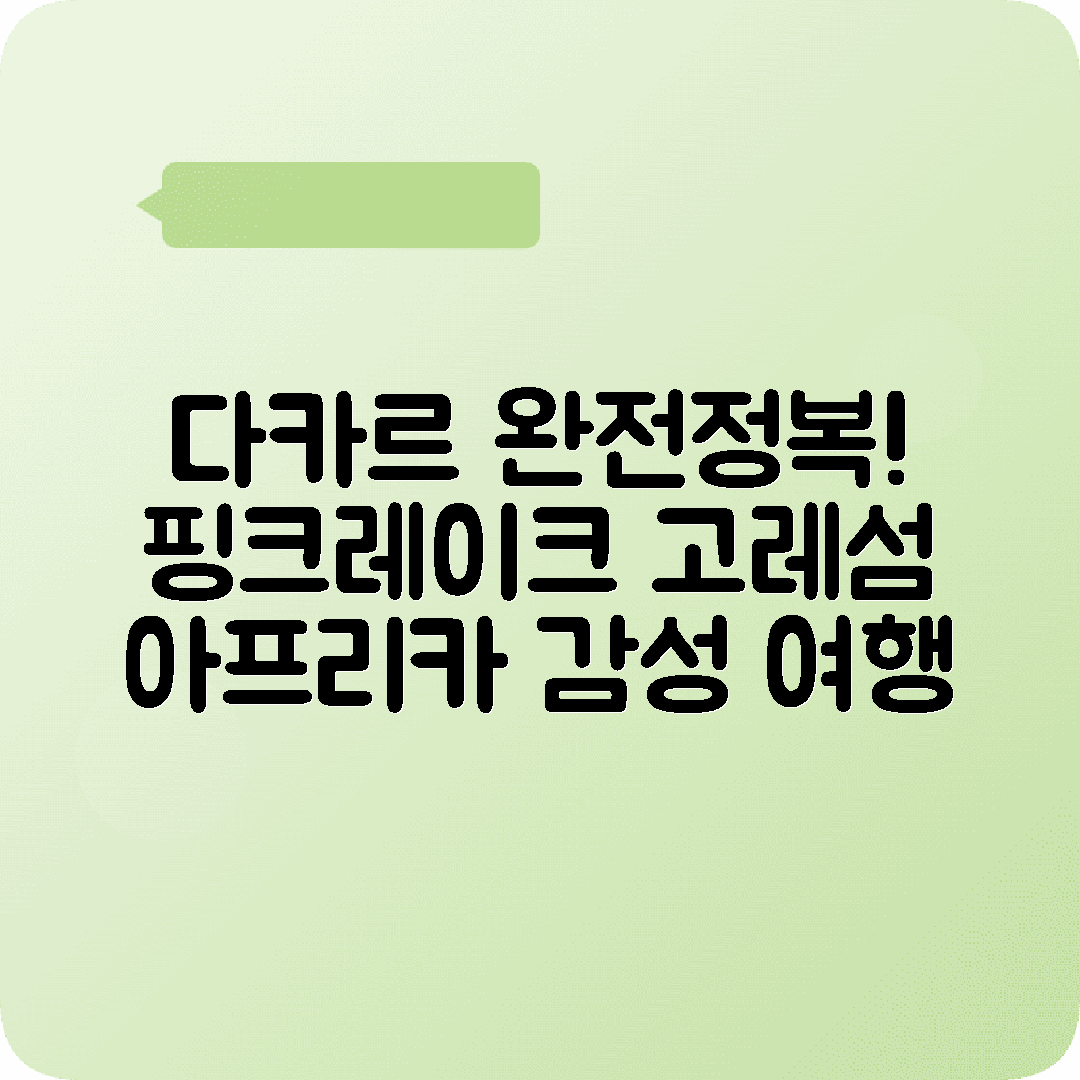 세네갈 다카르 2박3일 여행코스 고레섬 핑크레이크 아프리칸르네상스기념물