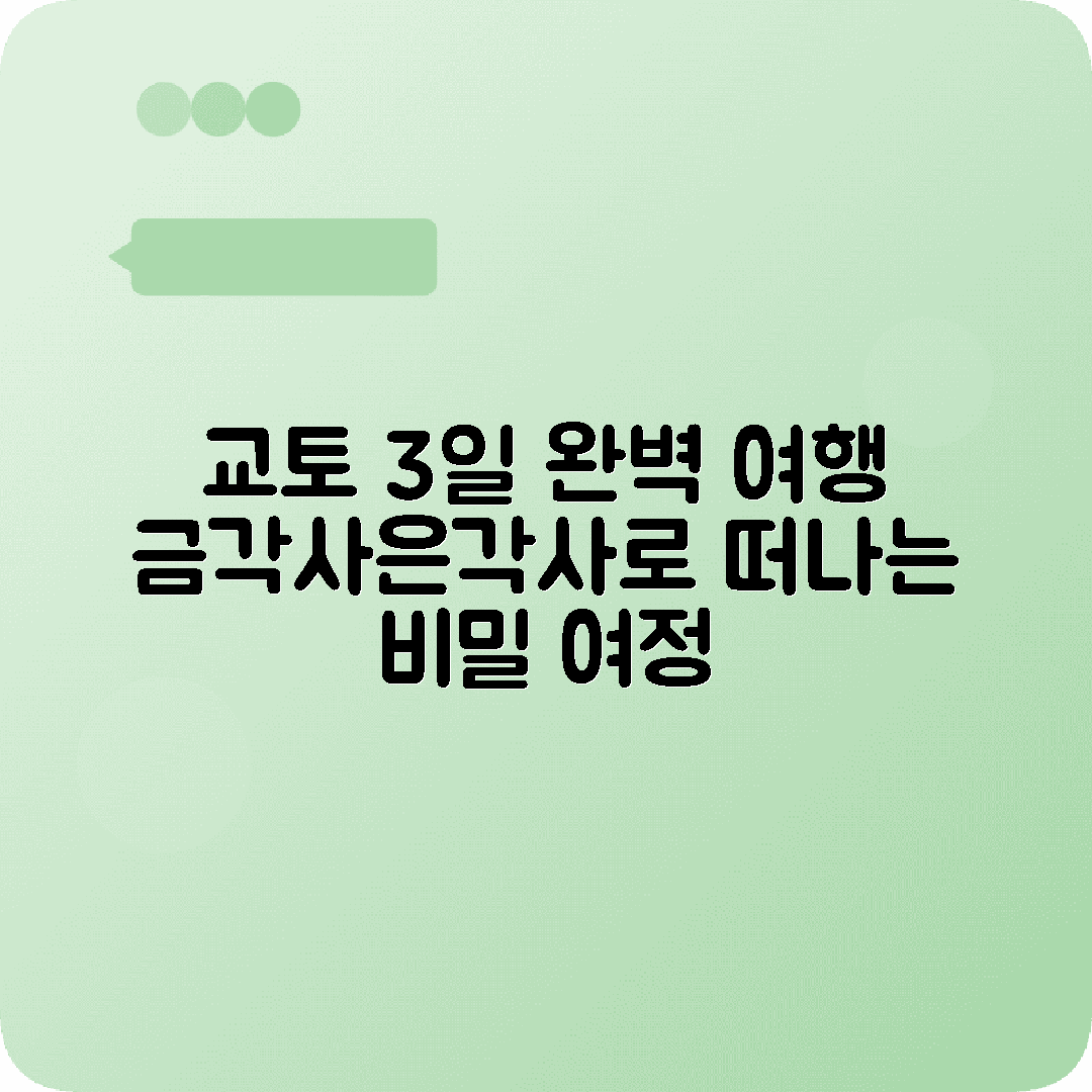 교토 2박3일 여행코스 청수사 금각사 은각사 대나무숲