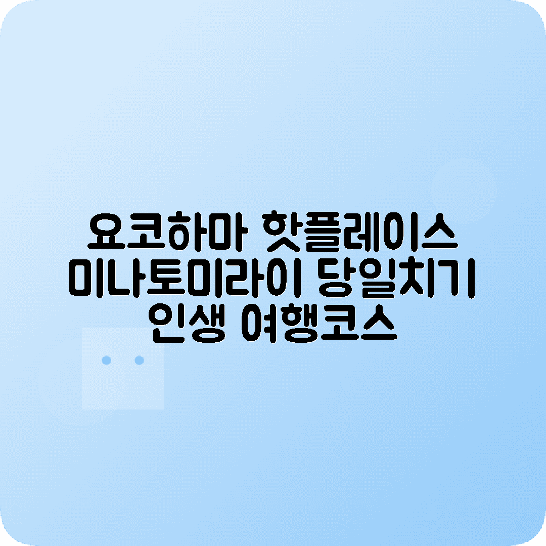 요코하마 1박2일 여행코스 미나토미라이 차이나타운 코스모월드