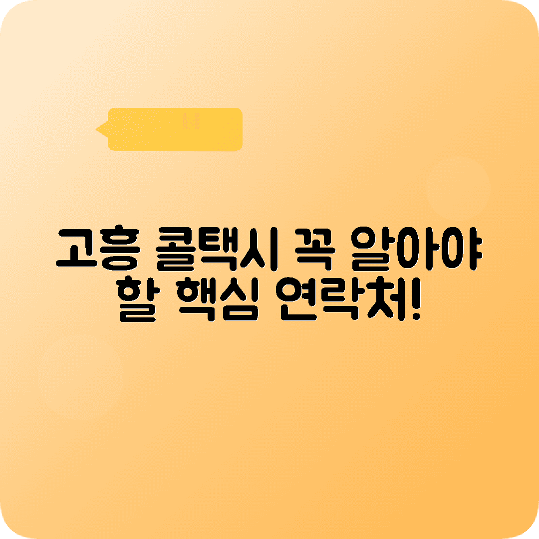 전라남도 고흥군 콜택시 전화번호 꿀팁
