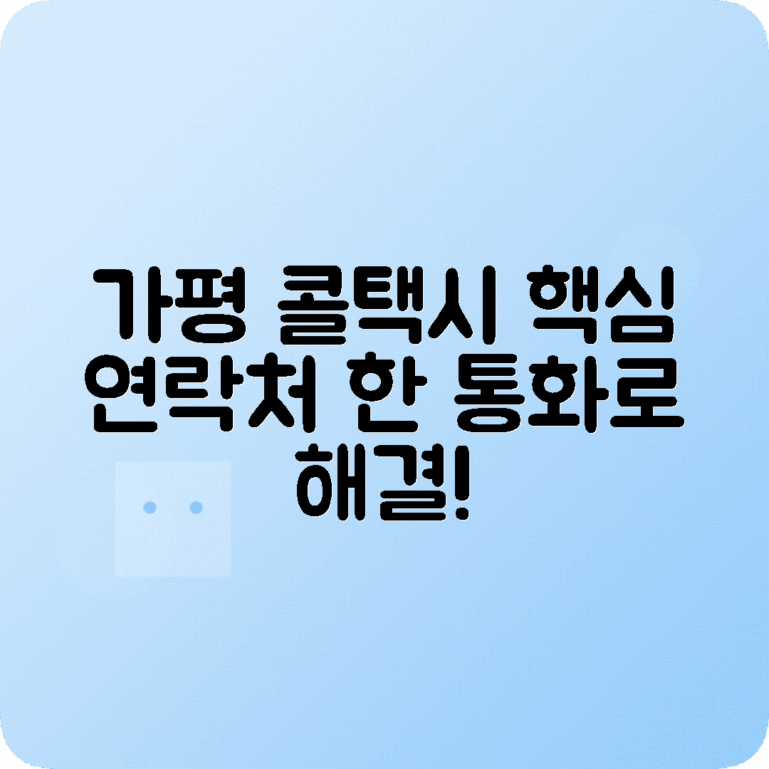 경기도 가평군 콜택시 전화번호