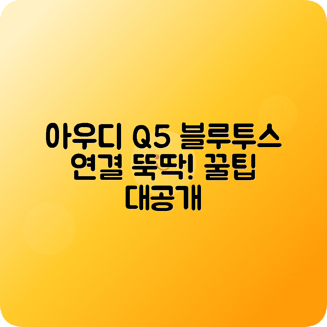 아우디 Q5 블루투스 페어링 연결오류 해결 팁