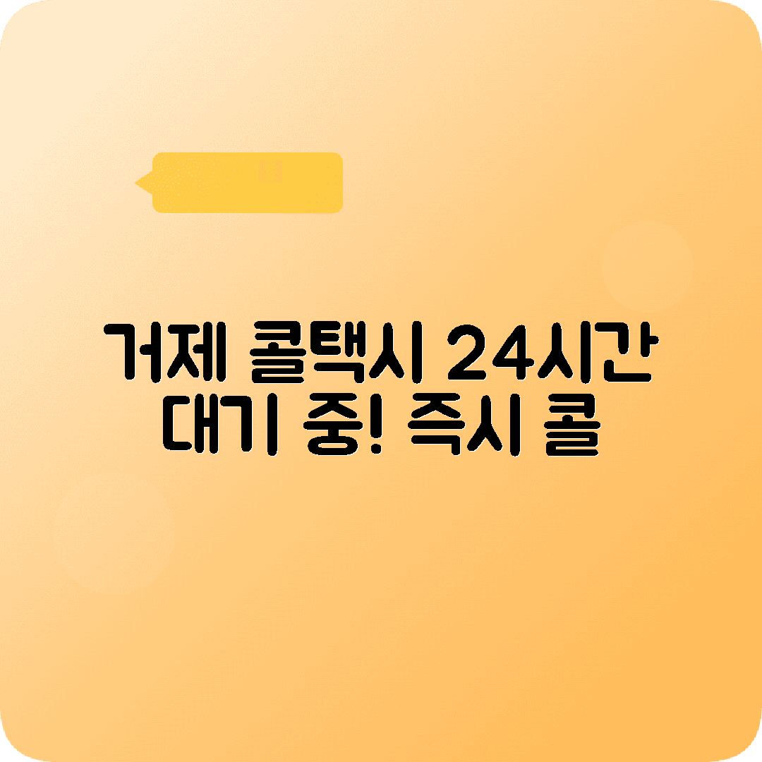 경상남도 거제시 콜택시 전화번호 | 24시간 운영